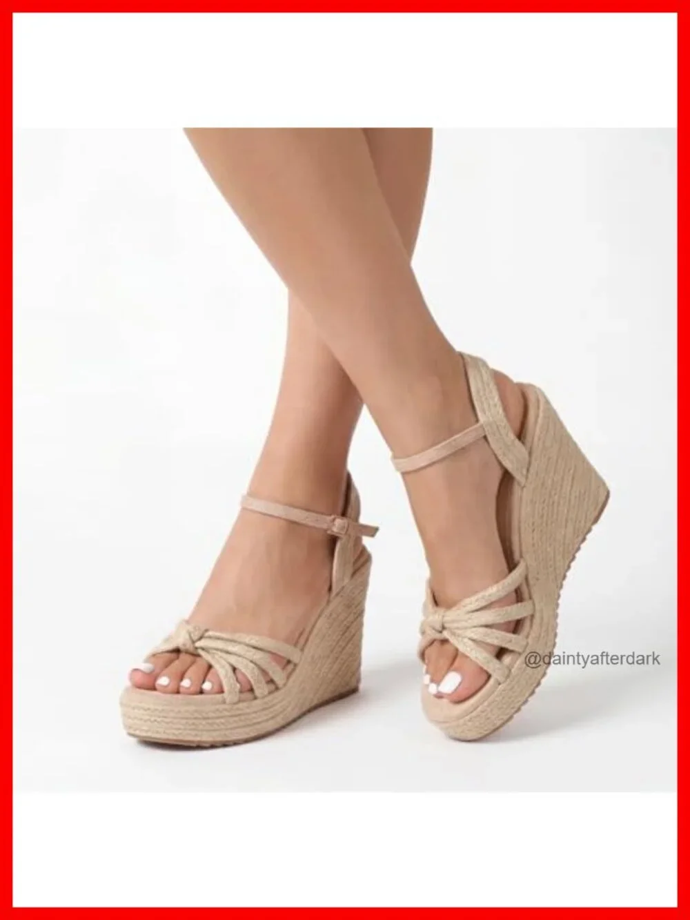 Women's Espadrille Wedge Sandals Open Toe Ankle Strap Cushioned Insole Natural